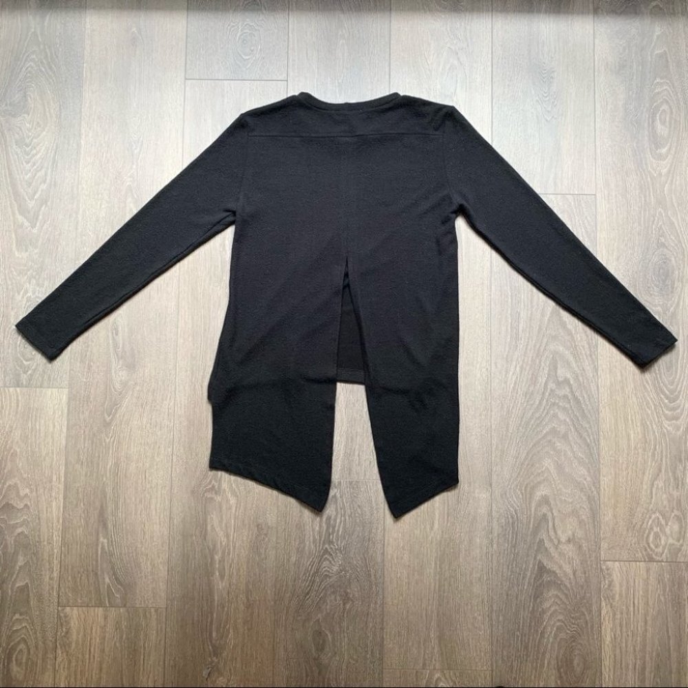 LNA Womens Sweater Open Split Back Slit Black Whimsigoth Athleisure loungewear - Picture 14 of 16